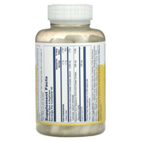 Thực phẩm bổ sung Solaray Calcium Magnesium 2:1 Ratio 180 VegCaps 076280045314