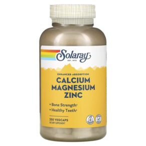 Thực phẩm chức năng Solaray Calcium Magnesium Zinc 250 VegCaps 076280045611