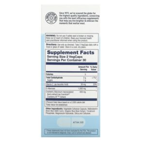 Thực phẩm bổ sung Solaray CranActin D-Mannose Urinary Tract Health 1.000 mg 60 VegCaps 076280117776