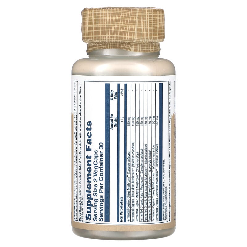 Solaray Fermented Mushroom Complete 600 mg 60 VegCaps 2 Thực phẩm bổ sung Solaray Fermented Mushroom Complete 600 mg 60 VegCaps 076280953794