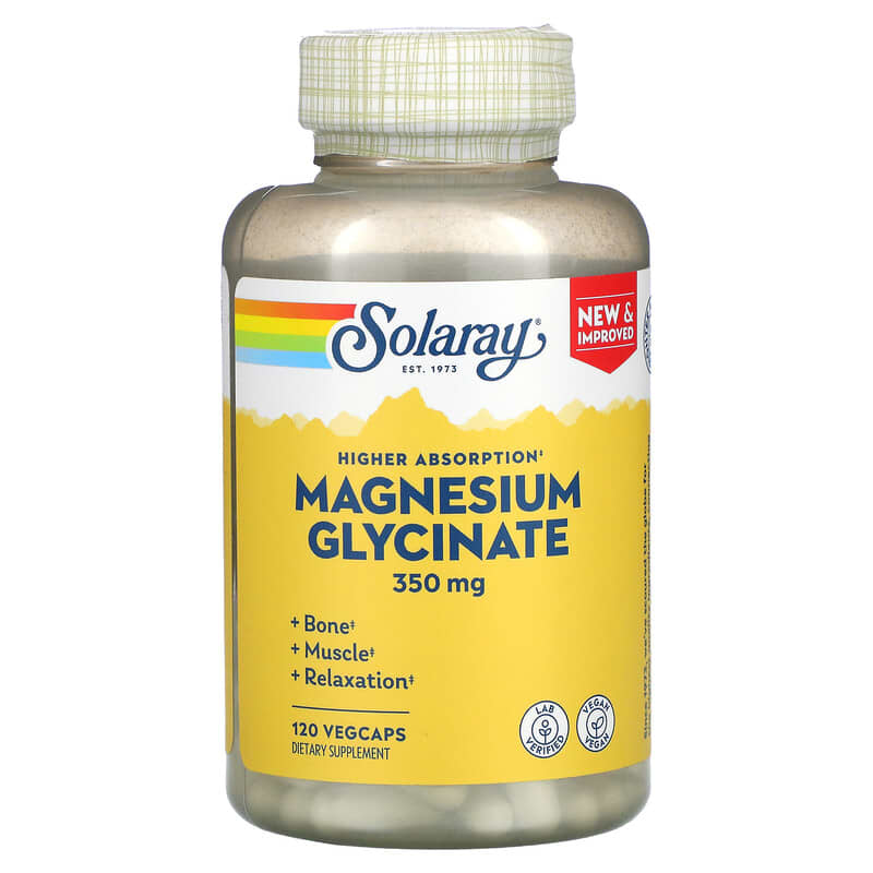 Solaray High Absorption Magnesium Glycinate 350 mg 120 VegCaps 8 Thực phẩm chức năng Solaray High Absorption Magnesium Glycinate 350 mg 120 VegCaps 076280549010