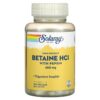 Thực phẩm chức năng Solaray High Potency Betaine HCL with Pepsin 650 mg 100 VegCaps 076280048148