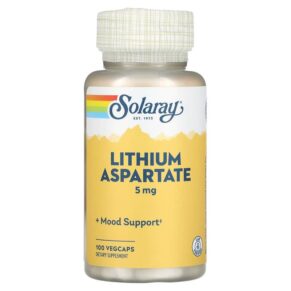 Thực phẩm chức năng Solaray Lithium Aspartate 5 mg 100 Vegcaps 076280045994