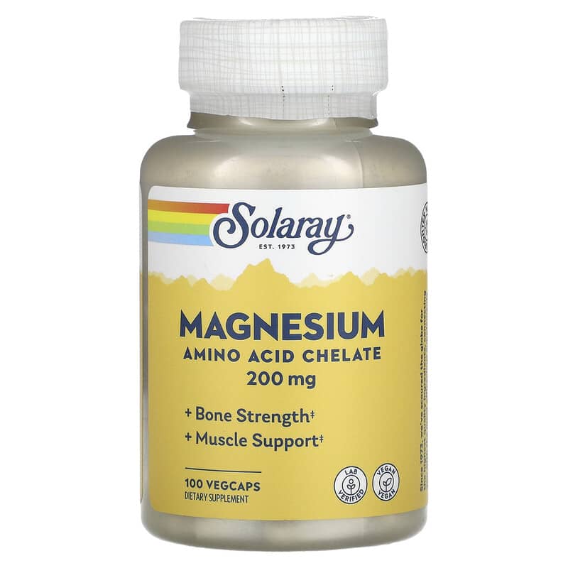 Solaray Magnesium 200 mg 100 VegCaps 8 Thực phẩm chức năng Solaray Magnesium 200 mg 100 VegCaps 076280046304
