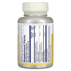 Thực phẩm bổ sung Solaray Magnesium Potassium Asporotates with Bromelain 120 VegCaps 076280045178