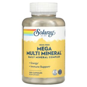 Thực phẩm chức năng Solaray Mega Multi Mineral Iron Free 200 Capsules 076280045147