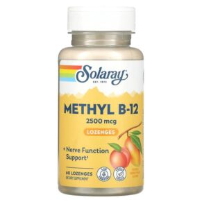 Thực phẩm chức năng Solaray Methyl B-12 Natural Mango Peach 2.500 mcg 60 Lozenges 076280321838