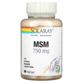 Thực phẩm chức năng Solaray MSM with Turmeric Boswellia & Devil's Claw 750 mg 90 VegCaps 076280008623