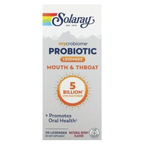 Thực phẩm chức năng Solaray Mycrobiome Probiotic Mouth & Throat Natural Berry 5 Billion 30 Lozenges 076280826500