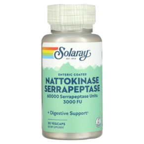 Thực phẩm chức năng Solaray Nattokinase Serrapeptase Enteric Coated 30 VegCaps 076280937145