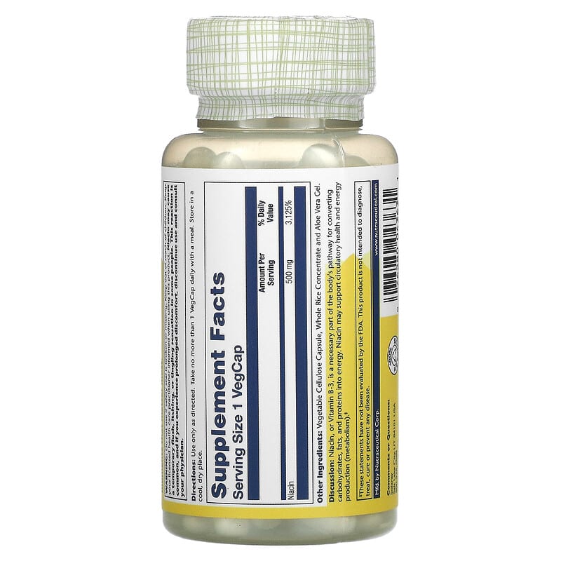 Solaray Niacin 500 mg 100 VegCaps 2 Thực phẩm bổ sung Solaray Niacin 500 mg 100 VegCaps 076280043631