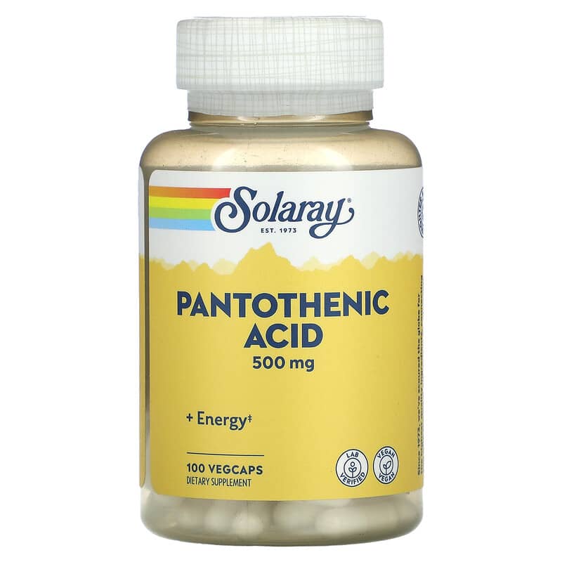 Solaray Pantothenic Acid 500 mg 100 VegCaps 8 Thực phẩm chức năng Solaray Pantothenic Acid 500 mg 100 VegCaps 076280043808