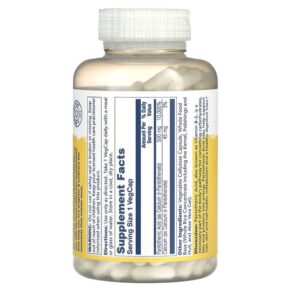 Thực phẩm bổ sung Solaray Pantothenic Acid with Aloe Vera 500 mg 250 VegCaps 076280043815