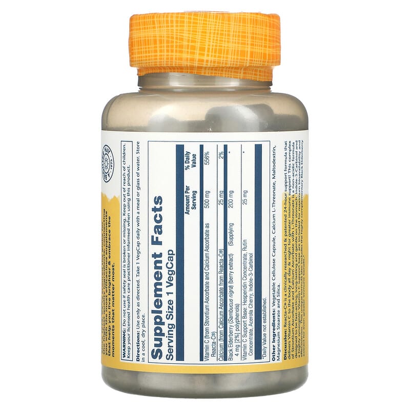 Solaray Reacta C with Black Elderberry 120 VegCaps 2 Thực phẩm bổ sung Solaray Reacta C with Black Elderberry 120 VegCaps 076280846638