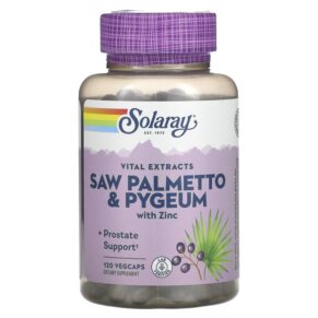 Thực phẩm chức năng Solaray Saw Palmetto & Pygeum with Zinc 120 VegCaps 076280037685