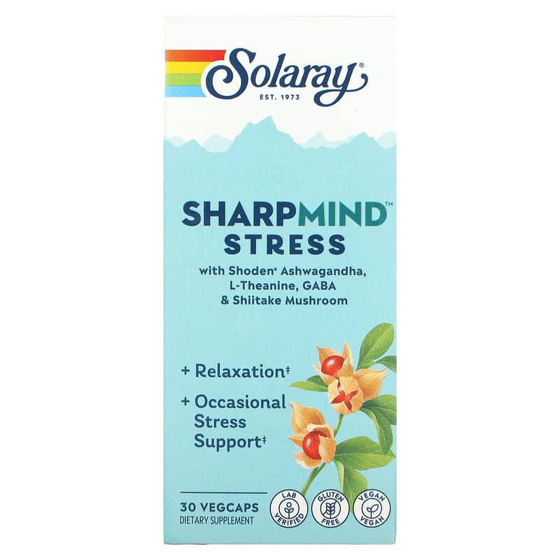Solaray SharpMind Stress 30 Vegcaps 8 Thực phẩm chức năng Solaray SharpMind Stress 30 Vegcaps 076280571141