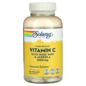 Thực phẩm chức năng Solaray Timed Release Vitamin C with Rose Hips & Acerola 1.000 mg 250 VegCaps 076280044515