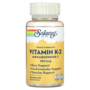 Thực phẩm chức năng Solaray Triple Strength Vitamin K-2 Menaquinone-7 150 mcg 30 VegCaps 076280278774