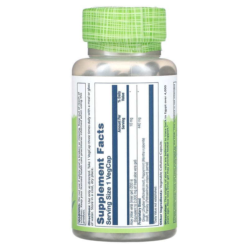 Solaray True Herbs Aloe Vera Gel 10 mg 100 VegCaps 2 Thực phẩm bổ sung Solaray True Herbs Aloe Vera Gel 10 mg 100 VegCaps 076280001204