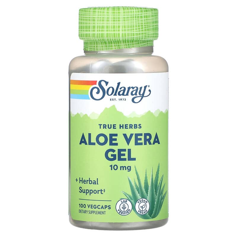 Solaray True Herbs Aloe Vera Gel 10 mg 100 VegCaps 8 Thực phẩm chức năng Solaray True Herbs Aloe Vera Gel 10 mg 100 VegCaps 076280001204