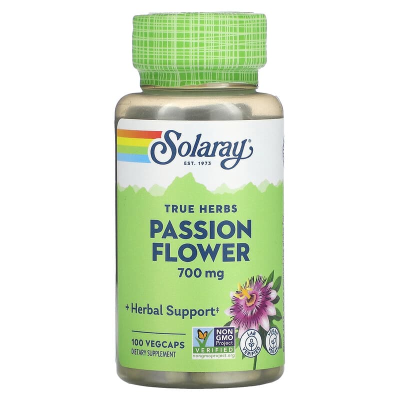 Solaray True Herbs Passion Flower 350 mg 100 VegCaps 8 Thực phẩm chức năng Solaray True Herbs Passion Flower 350 mg 100 VegCaps 076280014303