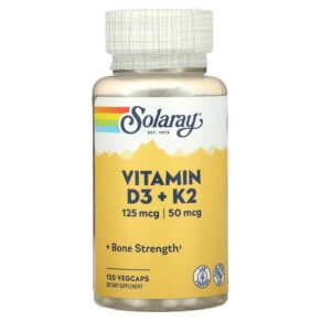 Thực phẩm chức năng Solaray Vitamin D3 + K2 120 VegCaps 076280574456