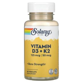 Thực phẩm chức năng Solaray Vitamin D3 + K2 60 VegCaps 076280385847