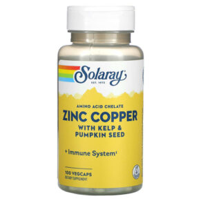 Thực phẩm chức năng Solaray Zinc Copper with Kelp & Pumpkin Seed 100 VegCaps 076280471052