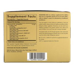 Thực phẩm bổ sung Solgar Advanced 40+ Acidophilus 120 Vegetable Capsules 033984000292