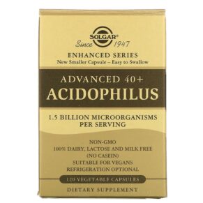 Thực phẩm chức năng Solgar Advanced 40+ Acidophilus 120 Vegetable Capsules 033984000292