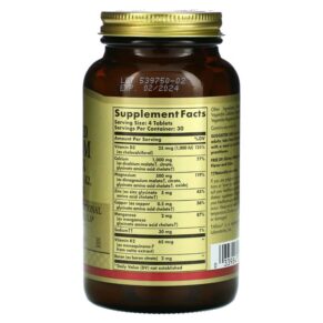Thực phẩm bổ sung Solgar Advanced Calcium Complex + Vitamins D3 K2 Zinc Boron 120 Tablets 033984000285