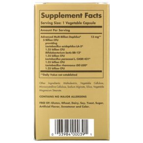 Thực phẩm bổ sung Solgar Advanced Multi-Billion Dophilus 60 Vegetable Capsules 033984000391
