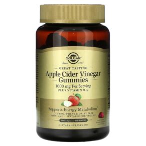 Thực phẩm chức năng Solgar Apple Cider Vinegar Gummies Raspberry Pomegranate 500 mg 100 Liquid Gummies 033984007123