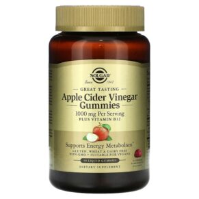 Thực phẩm chức năng Solgar Apple Cider Vinegar Gummies Raspberry Pomegranate 500 mg 50 Liquid Gummies 033984007109