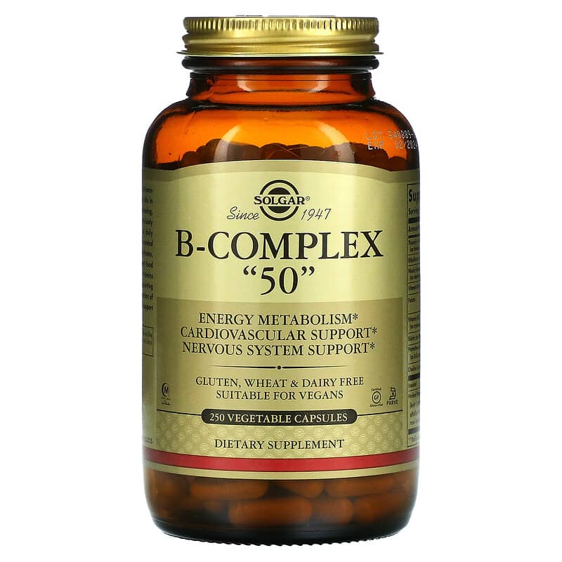 Solgar B-Complex "50" 250 Vegetable Capsules 8 Thực phẩm chức năng Solgar B-Complex