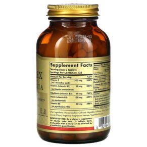 Thực phẩm bổ sung Solgar B-Complex with Vitamin C Stress Formula 250 Tablets 033984002012