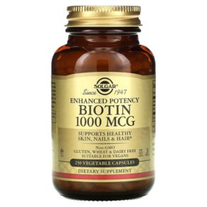 Thực phẩm chức năng Solgar Biotin 1.000 mcg 250 Vegetable Capsules 033984003125
