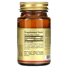 Solgar Biotin 300 mcg 100 Tablets 3 Thực phẩm bổ sung Solgar Biotin 300 mcg 100 Tablets 033984002807