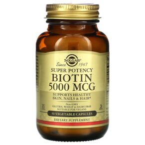 Thực phẩm chức năng Solgar Biotin 5.000 mcg 50 Vegetable Capsules 033984003132
