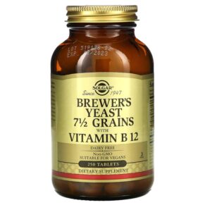 Thực phẩm chức năng Solgar Brewer's Yeast 7 1/2 Grains with Vitamin B12 250 Tablets 033984004009