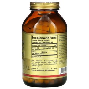 Thực phẩm bổ sung Solgar Calcium Citrate with Vitamin D3 240 Tablets 033984004320