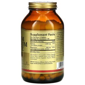 Thực phẩm bổ sung Solgar Calcium Magnesium Citrate 250 Tablets 033984005105