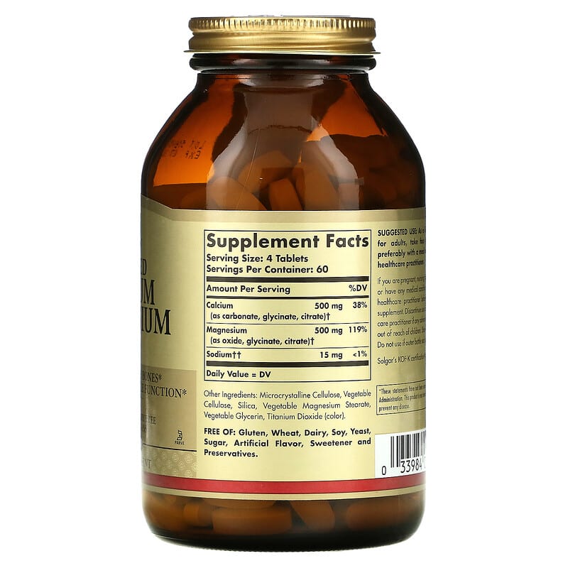 Solgar Chelated Calcium Magnesium 1:1 240 Tablets 2 Thực phẩm bổ sung Solgar Chelated Calcium Magnesium 1:1 240 Tablets 033984005051