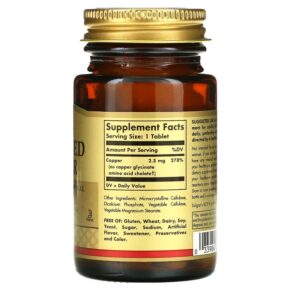 Thực phẩm bổ sung Solgar Chelated Copper 100 Tablets 033984006409