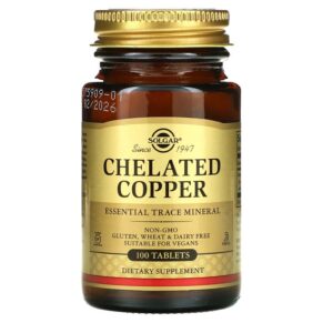 Thực phẩm chức năng Solgar Chelated Copper 100 Tablets 033984006409