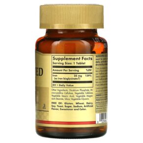 Thực phẩm bổ sung Solgar Chelated Iron 100 Tablets 033984006805