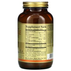 Thực phẩm bổ sung Solgar Chewable Vitamin C Natural Orange 90 Chewable Tablets 033984004078