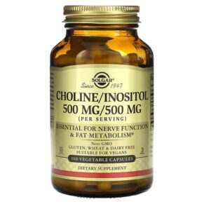 Thực phẩm chức năng Solgar Choline/Inositol 250 mg 100 Vegetable Capsules 033984008502