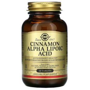 Thực phẩm chức năng Solgar Cinnamon Alpha Lipoic Acid 60 Tablets 033984008786
