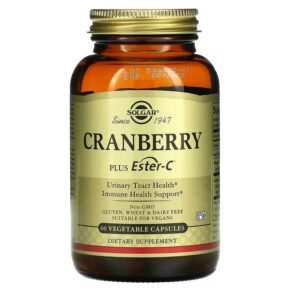 Thực phẩm chức năng Solgar Cranberry Plus Ester-C 60 Vegetable Capsules 033984314054
